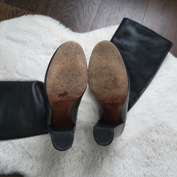 Proenza Schouler Chunky Heel Pull On Italian Leather Knee Tall Boots Boots - Picture 8 of 9